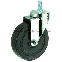 Medium-Sized Biaxial Black Rubber Thread Caster Wheels